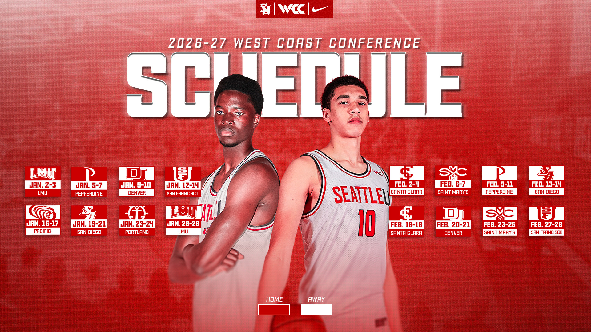 Seattle U men's basketball announces their week by week WCC schedule for 2026-27.